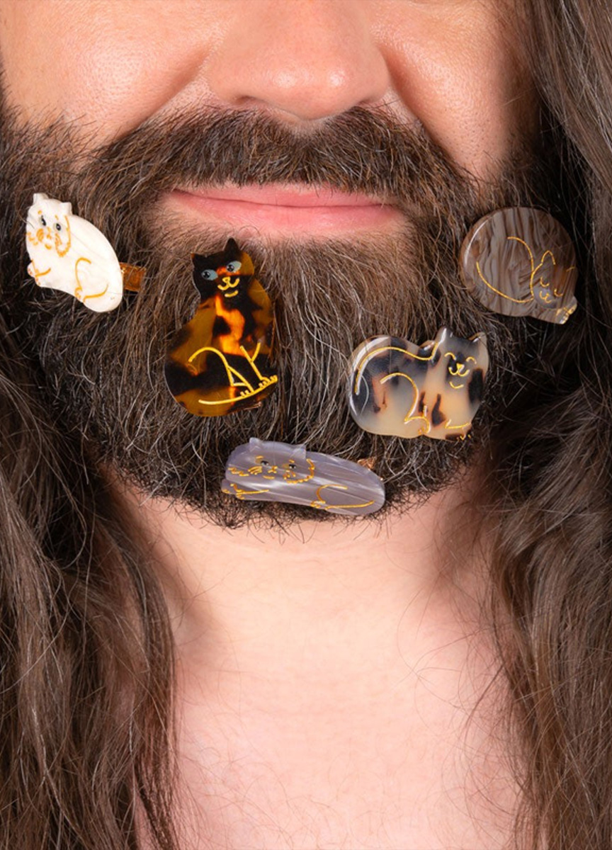 小白襪熟睡貓咪髮夾